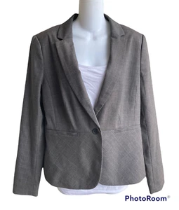 Ann Taylor Factory braun kariert Anzug Jacke Blazer Größe 10 gefüttert ein Knopf neu mit Etikett - Bild 1 von 4