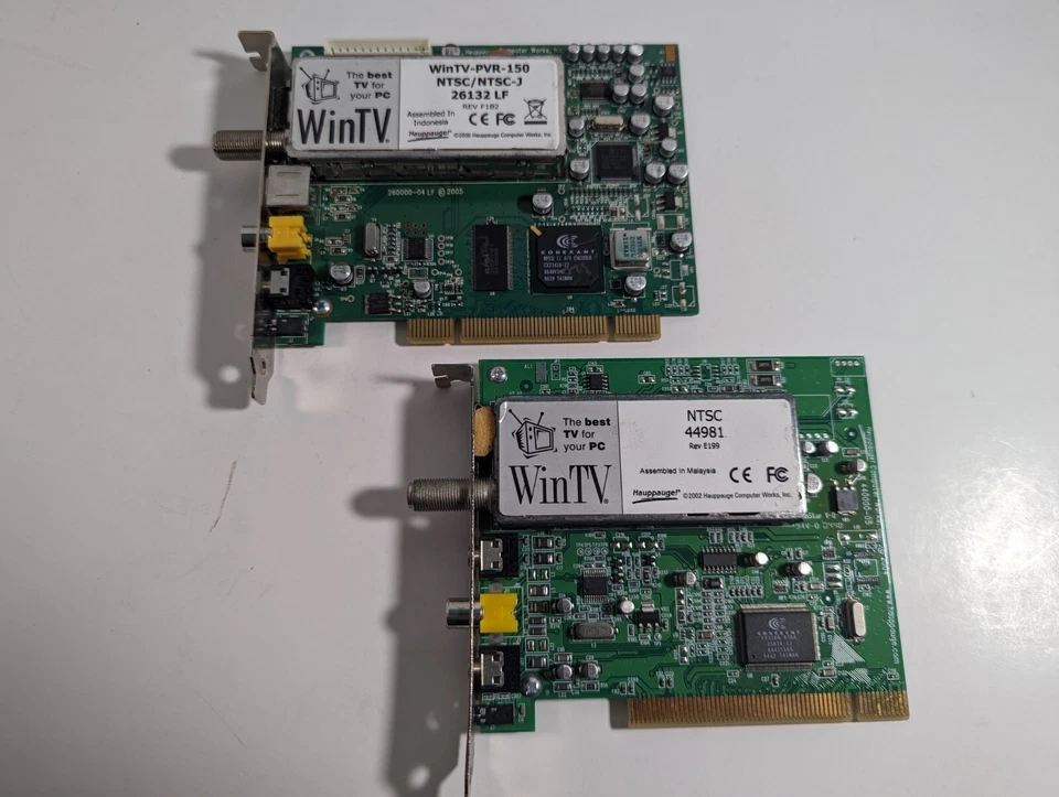 2x WinTV Tuner Cards WinTV GO PLUS NTSC 44981 LF & WinTV PVR-150 NTSC 26132 LF  - Image 1 of 4