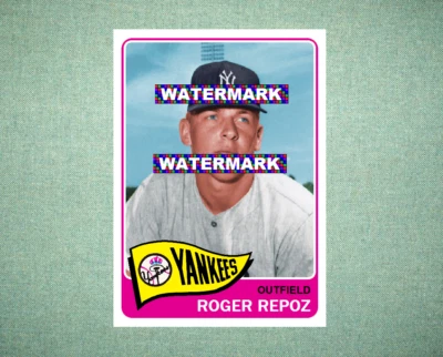 Roger Repoz New York Yankees 1965 Style Custom Baseball Art Card - Image 1 of 2