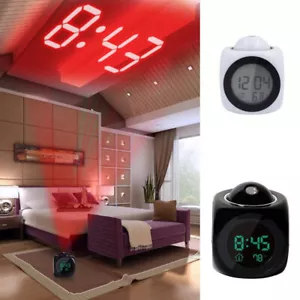 LCD Digital Uhr Wecker Tischuhr mit Projektion USB Funkuhr Funkwecker Temperatur - Bild 1 von 8