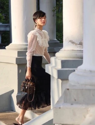 SANDRA MANSOUR X H&M ORGANZA SKIRT BLACK SIZE AU8 EU36 - Image 1 of 4