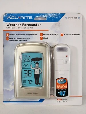 AcuRite 00827A1 Wireless LCD Digital Weather Forecaster Indoor Outdoor Forecast - Image 1 of 4