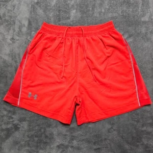 Under Armour Shorts Mens Small Orange HEATGEAR Running 7" Lined Zipper Pocket - Picture 1 of 14