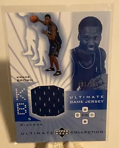 Kwame Brown 2001-02 Upper Deck Ultimate Rookie Jersey Patch /250, Wizards🏀🔥🔵 - Picture 1 of 3