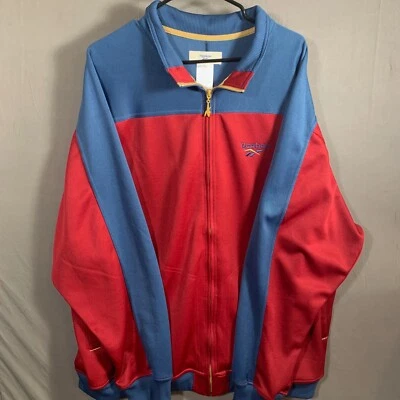Suéter Reebok Para Hombre XXL 2XL Azul Rojo Manga Larga Cremallera Completa Para Hombre 953 Foto 1 de 4