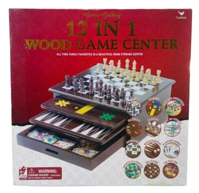 Cardinal Game Gallery Board Game Set 12 in 1 Tabletop Wood Game Center 82-237 - Image 1 of 4
