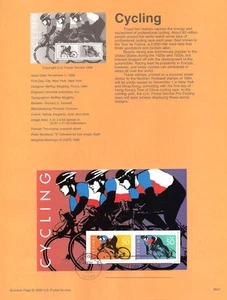#9641 50c Hoja de estampillas de ciclismo #3119 Página de recuerdo de USPS - Imagen 1 de 1