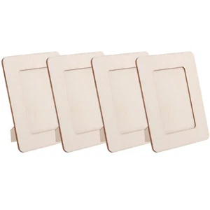 4 Pcs Clay Photo Frame Paintable Wood Picture Frames Kid Artwork Child - Picture 1 of 12