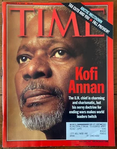 d2018 Kofi Annan - Time Magazine - 9/4/2000 - AUTHENTIC - Picture 1 of 1