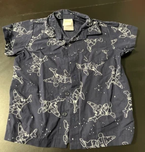 DISNEY BRAND MICKEY MOUSE BOYS BUTTON UP SHIRT 2T NAVY - Picture 1 of 2