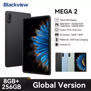 Global Version Blackview MEGA 2 4G Tablet 9000mAh 16MP Camera 12'' 2K Android 15 - Picture 1 of 34