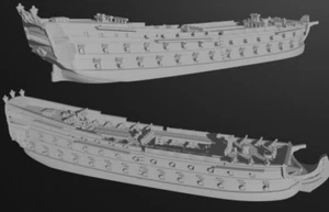 1/1200th 1750s French 3rd rates (74 guns), 1753-98 - Imagen 1 de 2