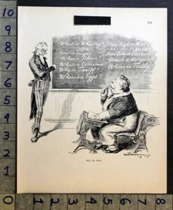 1909 POLITICAL ROOSEVELT EDUCATION UNCLE SAM WILLIAM H. WALKER ART PRINT FC4451 - Picture 1 of 1