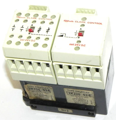 AO SMITH CLARK 2K220-024 TYPE SM RELAY, COIL 24V DC, 250 VOLTS DC MAX, 0.35A - Image 1 of 3