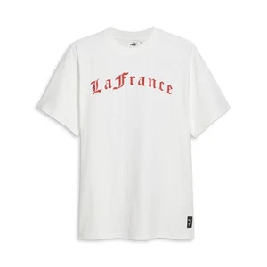 PUMA Lblf Hoops Holiday Crew Neck Short Sleeve T-Shirt Mens White Casual Tops 62 - Picture 1 of 2