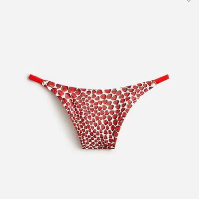 Parte inferior de bikini J Crew años 90 sin cordón a rayas fresas estampado reversible S Nuevo con etiquetas Foto 1 de 4