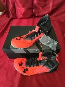 Under Armour XCB Pro Shoe Infrared Black Mens Spikes FS Tactics New #size 9 - Picture 1 of 6