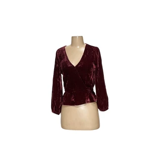 J. Rote Viskosebluse mit Rundhalsausschnitt - Größe 0 - Bild 1 von 3