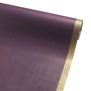 Purple Kraft Paper Roll 50cm Wide 100m Roll With 3cm Gold Edges - Picture 1 of 2