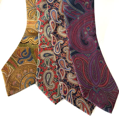 Lote de 4 Corbatas Brooks Brothers Makers XL Paisley Seda Hechas a Mano EE. UU. Foto 1 de 4