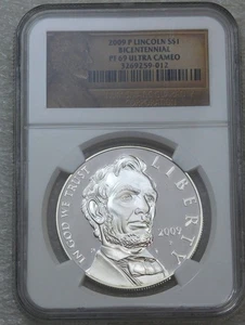 2009 P Lincoln Bicentennial Silver Dollar NGC PF69 Ultra Cameo, Frosty PQ #H184 - Picture 1 of 2
