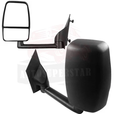 2 X Smooth Tow Manual Mirrors Driver Passenger For Chevy Express 1500 2003-2011 - Image 1 of 4