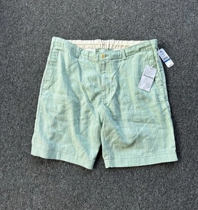 NWT MENS TOMMY BAHAMA HARBOR HERRINGBONE LINEN SHORTS KEY LARGO GREEN XL - Picture 1 of 5