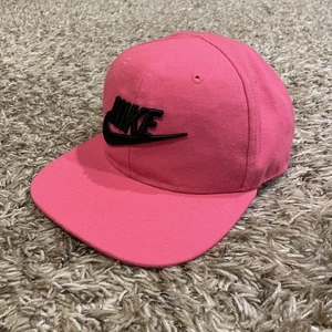 Nike Hat Snap Back Pink Black Embroidered Swoosh Youth Logo - Picture 1 of 15