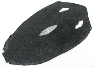 PELGIO Vera Pelle di Stingray Nascondi Pelliccia Nera (5" x 5" x 8" - Foto 1 di 2