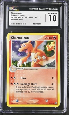CGC 10 Charmeleon EX Fire Red & Leaf Green 31/112 Reverse Holo Pokemon Card - Image 1 of 2