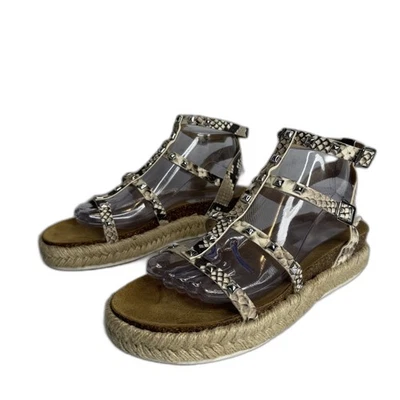 Steve Madden Zapatos Mujer Talla 9 Piel de Serpiente Tachonado Plataforma Alpargata Sandalias Foto 1 de 4