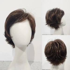 Heidi by ESTETICA Designs Short Layered Wig R6/28F Chestnut Brown w/ Red Frost - Picture 1 of 16