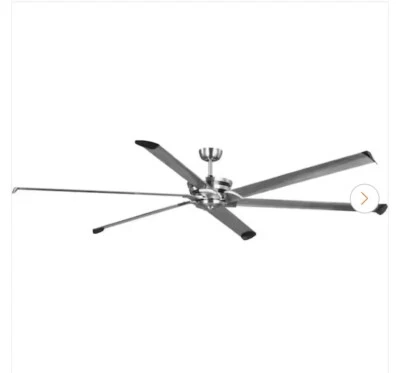 Progress Lighting Huff 96” Indoor/Outdoor Brushed Nickel Urban Ceiling Fan… - Image 1 of 3