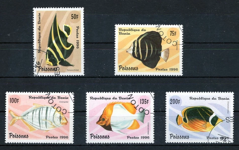 BENIN 1996 POISSON FISH PESCA SEA MARINA FAUNA ANIMALS TROPICAL STAMPS CTO - Image 1 of 1