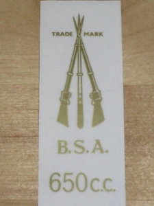 BSA 650 piled arms decal side cover stacked rifles pre-unit vinyl peel and stick - Picture 1 of 1