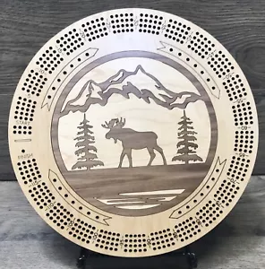 TAVOLA CULLA PERSONALIZZATA ALCE INTARSIATO NOCE E ACERO 11” CASSETTO PORTAOGGETTI PIOLI, CARTE - Foto 1 di 8