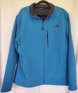 The North Face Mens Blue Windwall Full Zip Fleece Lined Softshell Jacket Sz XL - Picture 1 of 5