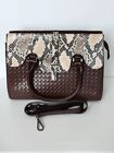 Ladies' real leather snake print handbag shoulder bag new
