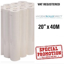 LUXURY White 20 inch Couch Roll Hygiene Roll - 40m - 9 Rolls "SPECIAL OFFER"