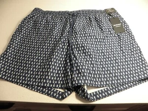 MURANO Dark Blue w/ Pineapple Print XL Men's Lined Swim Trunks NEW WITH TAG - Foto 1 di 3