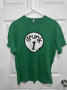 Drunk 1 - Men’s Large T-Shirt, Dr. Seuss Spoof, Green - Picture 1 of 4