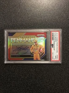 KYLE BUSCH 2019 Panini Prizm Racing Patented Penmanship Gold Auto #04/10 PSA 9 - Picture 1 of 6