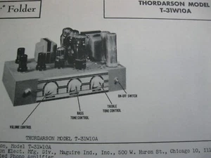THORDARSON T-31W10A AMP AMPLIFIER PHOTOFACT - Picture 1 of 1