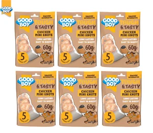 6 PACK GOOD BOY TOUGH & TASTY CHICKEN MINI KNOTS DOG PUPPY TREATS RAWHIDE FREE - Picture 1 of 5