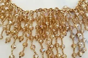 Collar De Colección Color Champagne Aurora Boreal Cuentas BAB *IMPRESIONANTE* - Imagen 1 de 6