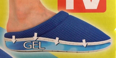 Gel Slipper Hausschuhe Pantoffeln Freizeit Schuhe Gesundheit blau 35 - 42 XS-L