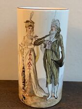 Antique French Ceramic Vase with Handpainted Lady and Man by H.B. Choisy