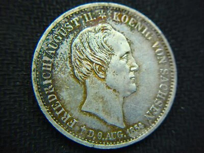 1854 F GERMAN STATES - SAXONY - 1 THALER - DEATH OF KING FREDERICH - DETAIL! - Image 1 of 4