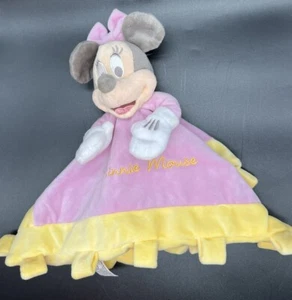 Coperta di sicurezza Minnie Mouse Lovey Disney Parks rosa giallo etichette - Foto 1 di 9