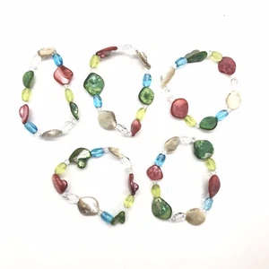 Natural Freshwater Pearl Stretchy Bracelet Colorful Lot Of 5 New - Picture 1 of 7